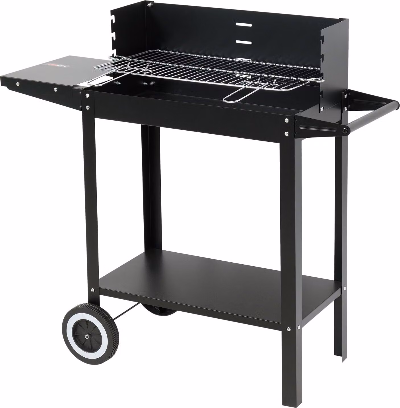 Barbecue a carbone 48 x 26,5 cm, aperto con vano portaoggetti, barbecue da campeggio