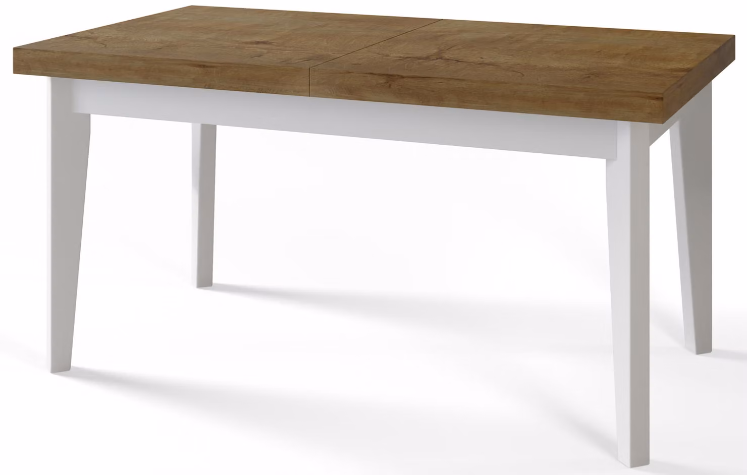 Alpi Moebel, Tavolo da Pranzo Skandi, Tavolo da Cucina Allungabile, Dimensioni: 140-180x80x78 cm, Gambe in Legno Bianche, Lefkas