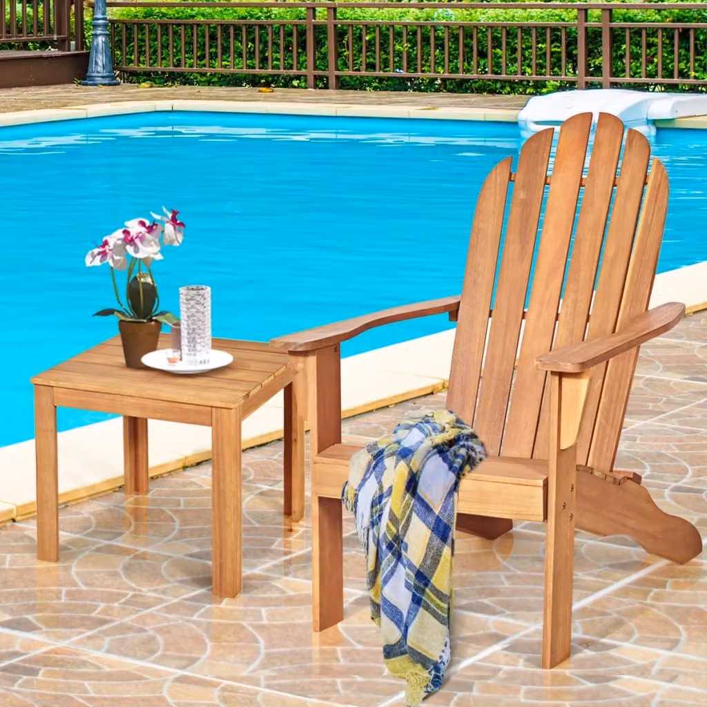 Sedia Adirondack da esterno Design Mania in legno di acacia colore naturale beige e marrone – 2