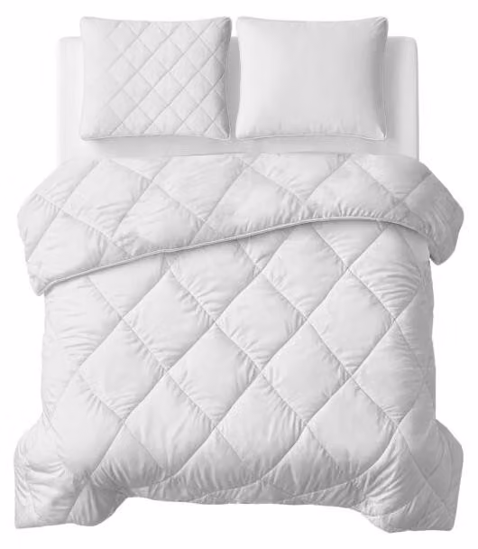 Sleeptime, coperta trapuntata "Lazy", colore beige unito, dimensioni 200 x 200 cm, con federe incluse