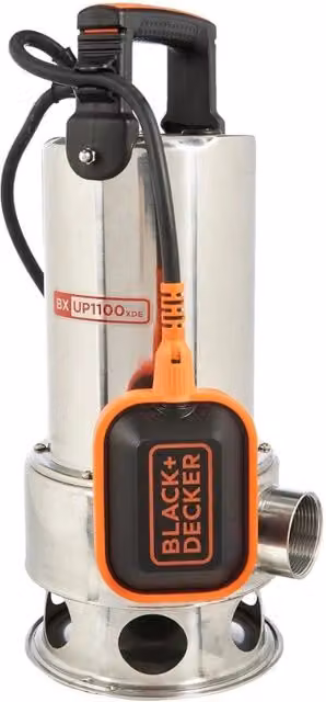Elettropompa sommergibile Black Decker BXUP1100XDE in acciaio inox, colore nero e argento, 1100 W, 16500 l/h