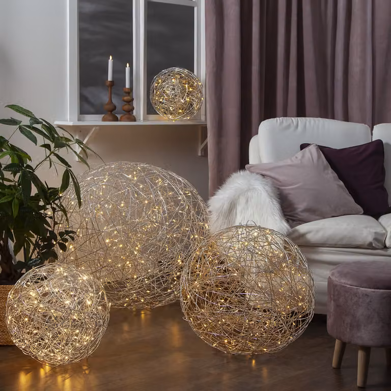 Illuminazione da esterno Star Trassel, argento, 37,5 cm