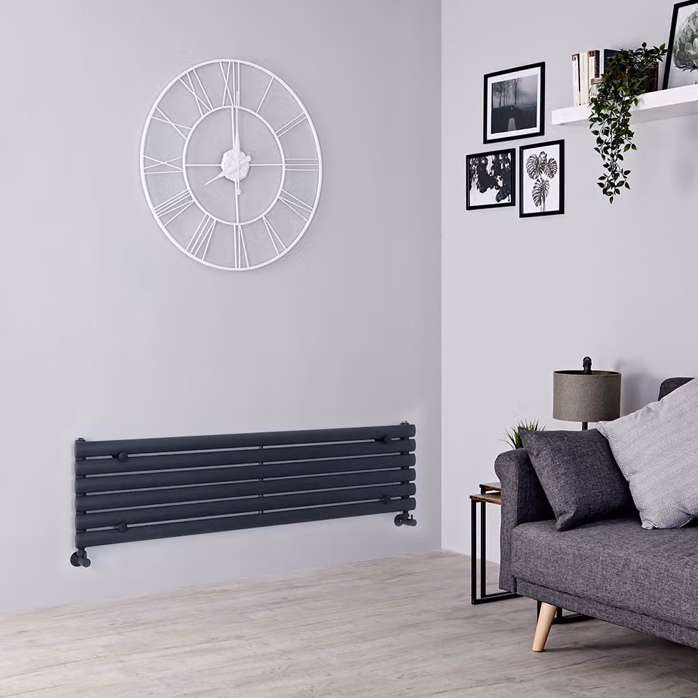 Radiatore di Design Orizzontale - Pannello Singolo - 354mm x 1400mm - Antracite - Revive