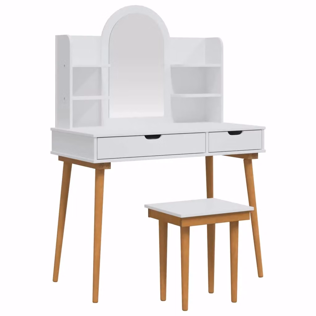 Set da Trucco Moderno vidaXL Bianco L: 100 cm, P: 50 cm, H: 143 cm – 2