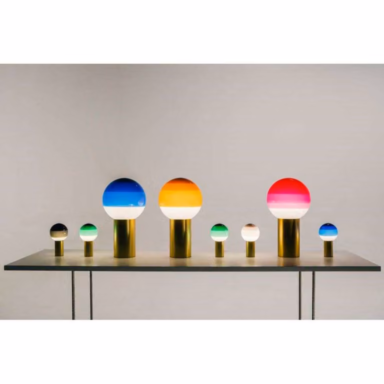 MARSET Lampada da tavolo di design Dipping Light, dimmerabile, Verde, Soggiorno / Sala da pranzo, Vetro, Design, Lampada da tavolo
