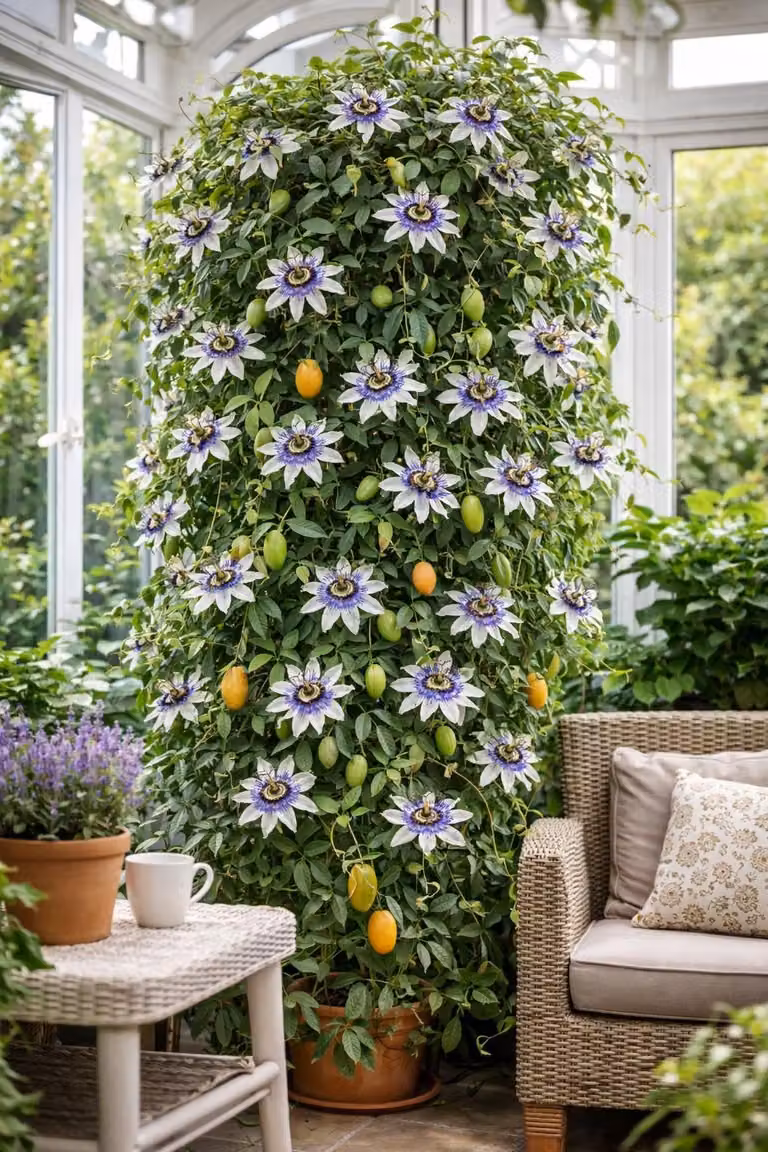 Passiflora Passiflora caerulea 60–70 cm – pianta rampicante resistente al freddo, esotica, di facile manutenzione, ideale per giardino, balcone e terrazza