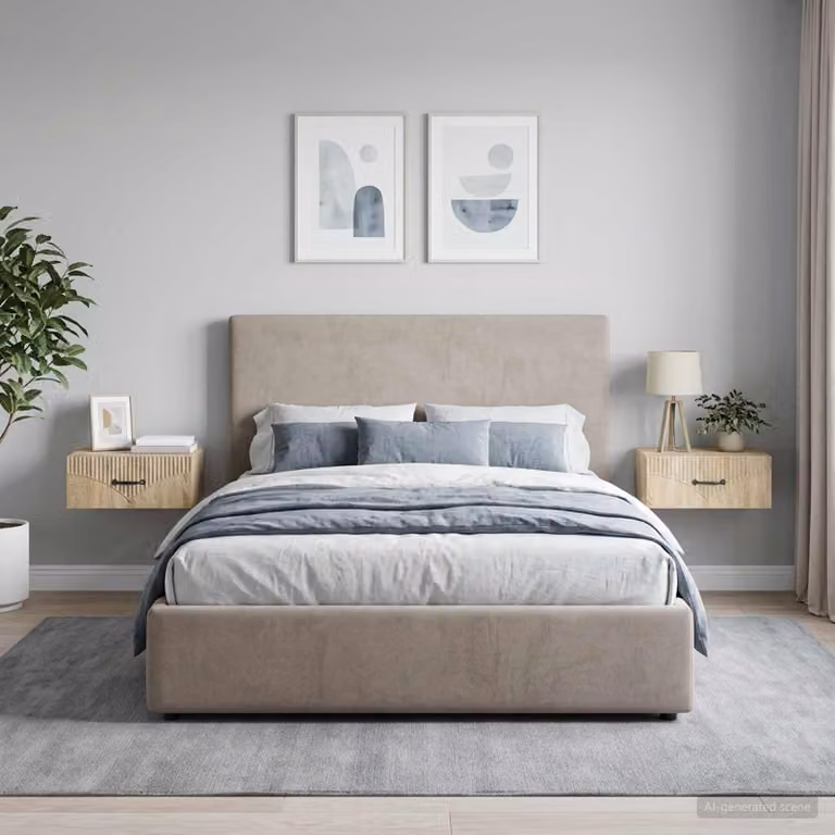 Set di 2 comodini sospesi vidaXL in Rovere Sonoma, L 49 cm x P 34,5 cm x H 20 cm