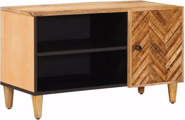 Armadio da soggiorno moderno vidaXL in legno di mango marrone L 80 cm, P 31,5 cm, H 46 cm