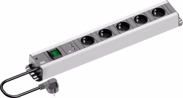 Striscia Bachmann Tradesmans - Cavo di prolunga (montabile su rack) - Connessioni di uscita: 5 - 48,3 cm (19") - 2,0 m - S