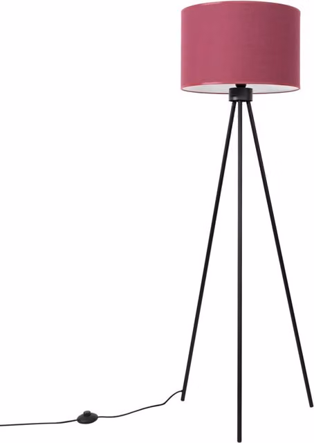 Lampada a sospensione NEVIA Sollux Lighting con paralume cilindrico in tessuto rosso, L: 40 cm, P: 40 cm, H: 25 cm, IP20