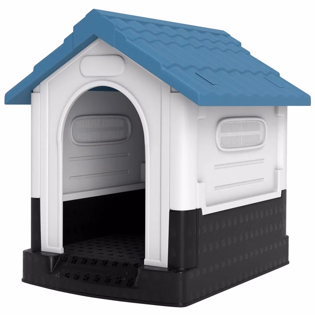 Cuccia per cani mini da esterno Xylo in plastica blu L: 64,5 cm, P: 57 cm, H: 66 cm – 2