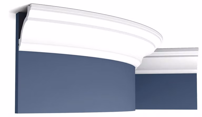 Orac Decor C213F Luxxus Modanatura flessibile per stucco Modanatura per stucco Modanatura decorativa Modanatura angolare Modanatura decorativa per soffitto-parete Bianco | 2 metri
