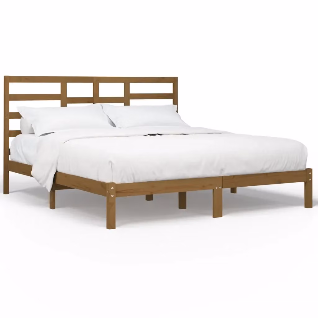 Giroletto Ambra in legno massello di pino color marrone senza materasso L/P: 200 x 200 cm – 2