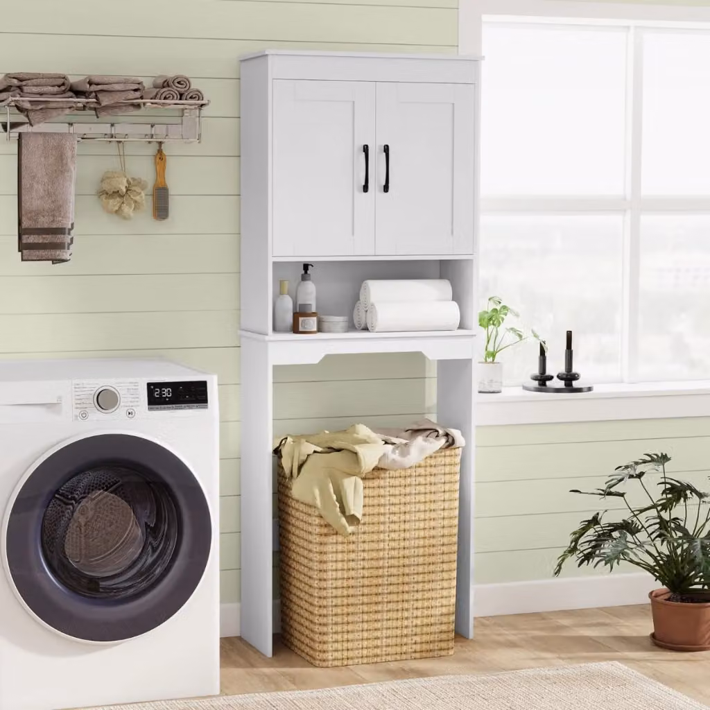 Mobiletto salvaspazio sopra il wc Design Mania Bianco con ante soft-close e ripiani interni – 2