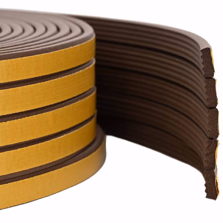Nastro adesivo per finestre vidaXL in schiuma EPDM marrone, L/P/H: 8 x 3 mm, Lunghezza: 50 m