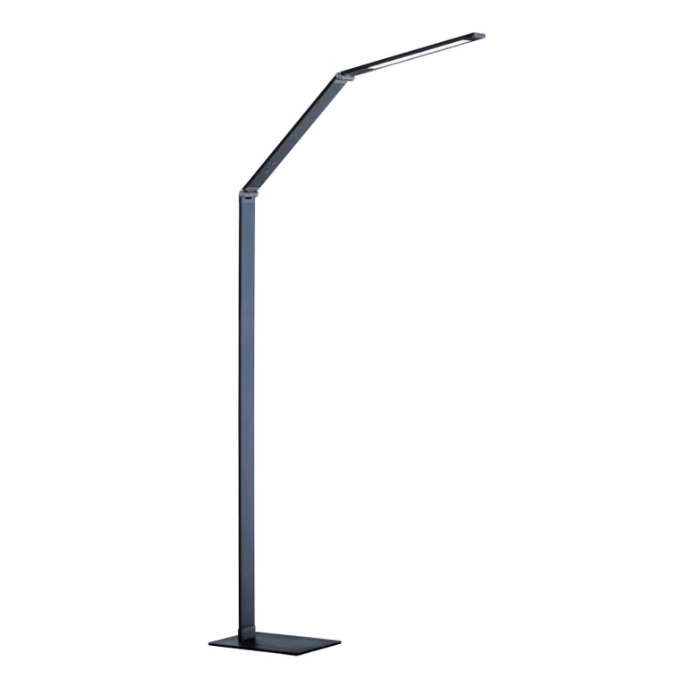 FISCHER & HONSEL Lampada da terra a LED Geri, dimmerabile, Nero, Soggiorno / Sala da pranzo, Metallo, Moderno, Lampada LED da terra