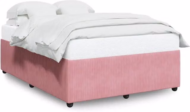 Letto matrimoniale | Letto per adulti | Giroletto Rosa 140x200 cm in Velluto