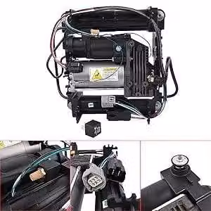 Sistema di sospensione pneumatica per auto - Pompa per l'aria - Adatto per SUV Range Rover L322, 3ª serie, dal 2006 al 2012 - Ricambio per codici LR041777, RQG500140, RQG500041, RQG500040