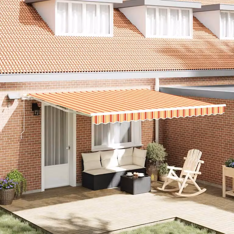 vidaXL Tenda retrattile in alluminio e poliestere Giallo e Arancione L: 400 cm, P: 300 cm