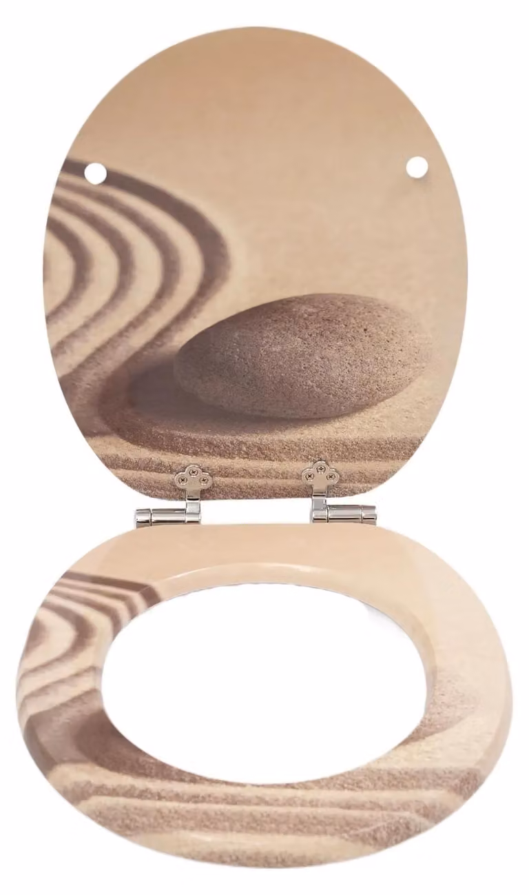 Copriwater - Copriwater in legno - Sistema di abbattimento automatico - Parte anteriore chiusa - Antibatterico - Design ispirato al deserto