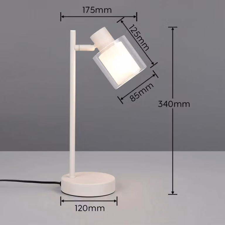 Reality Leuchten Lampada da tavolo Neralo, Alluminio / Grigio / Zincato, Soggiorno / Sala da pranzo, Metallo, Lampada da tavolo