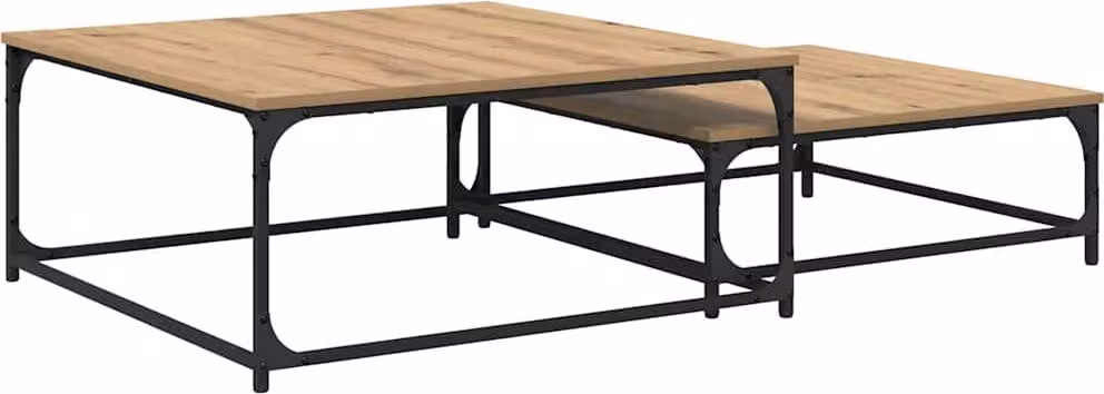 Tavolino da salotto 2 pcs Rovere artigianale Legno multistrato