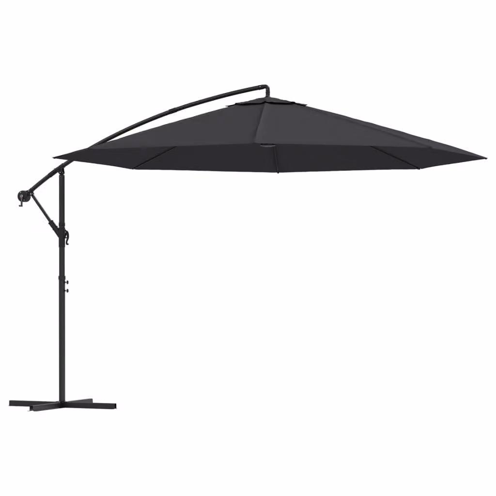 Ombrellone a Sbalzo Palo in Alluminio 350 cm Nero