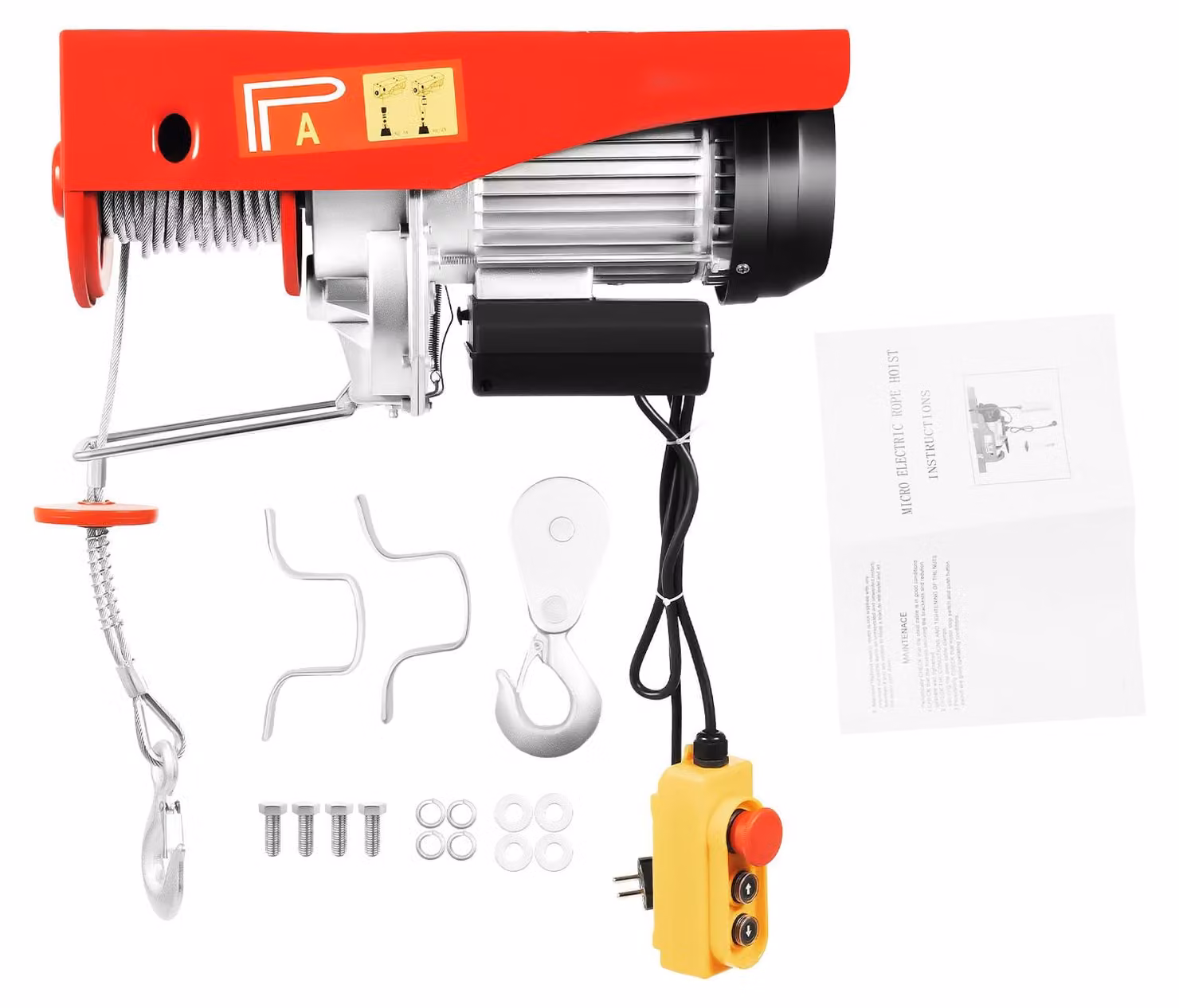 Avvolgitori elettrici a cilindro, 1600W, 220V, capacità di sollevamento 500kg, lunghezza del cavo 12m, grado di protezione IP40