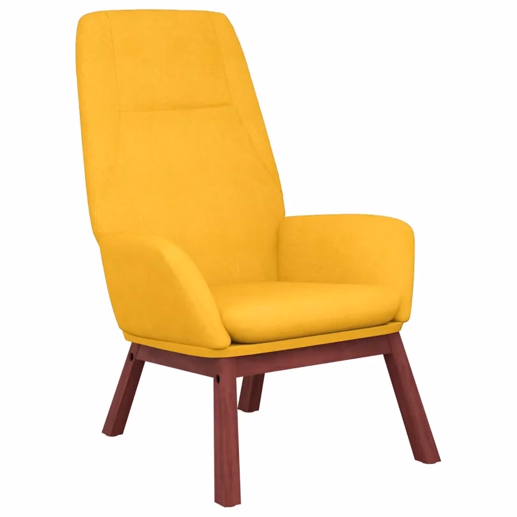 Poltrona Relax Recliner vidaXL in Tessuto Giallo con Braccioli e Struttura in Legno e Metallo – 2