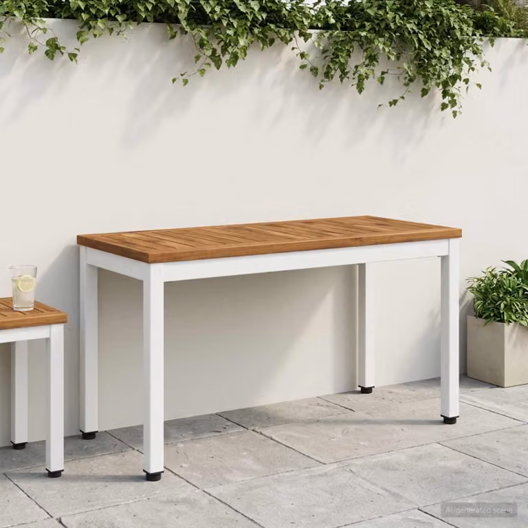 Panchina da giardino vidaXL in legno di acacia massello, L 80,5 x P 35 x H 45 cm