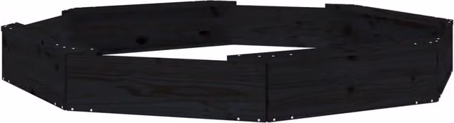 Sabbiera per bambini area giochi da giardino esterna con sedute ottagonali legno massello di pino nero 02_0041540