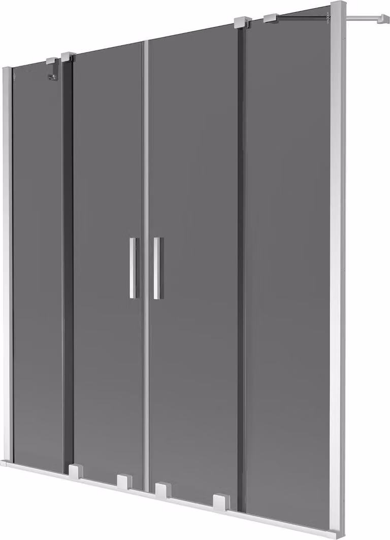 Mexen Velar Duo paratia per vasca da bagno 2 ante scorrevoli 140 x 150 cm, grafite, cromo - 896-140-000-42-01