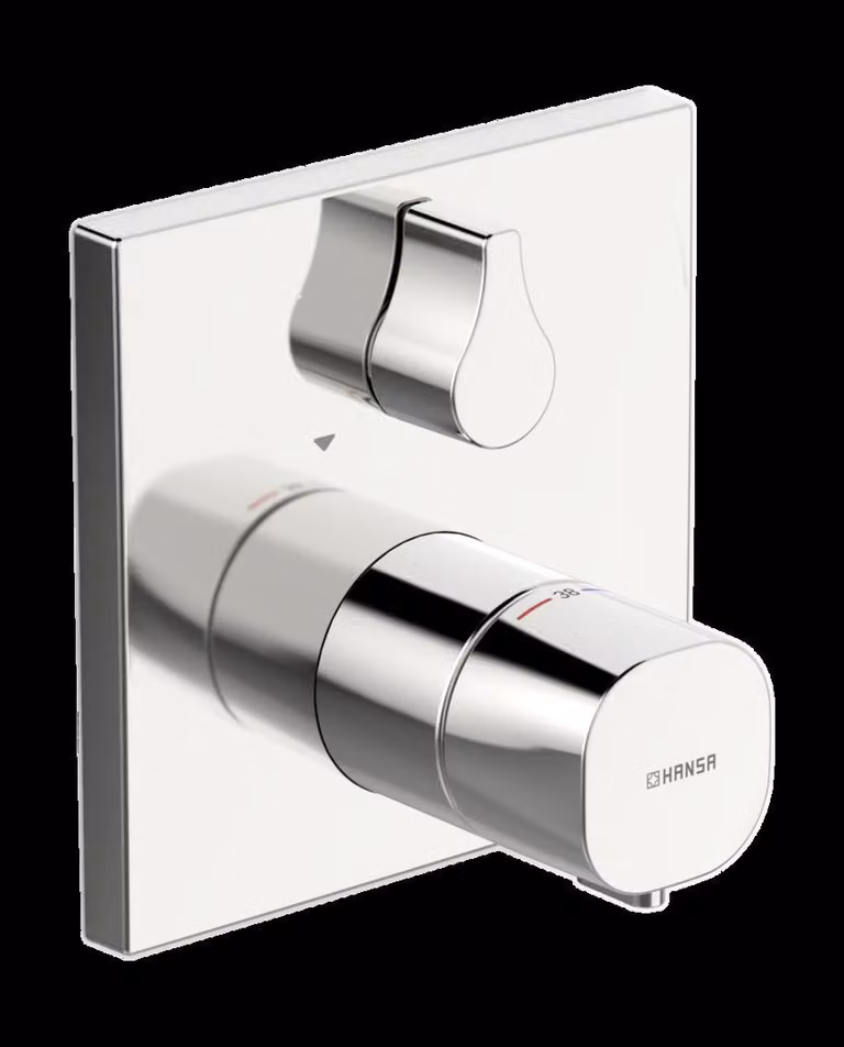 HANSA HANSALIVING Mitigeur de bain et douche, set de finition/thermostat, carré, 81143562, 81143562