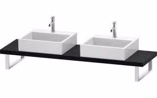 Consolle Duravit DuraStyle f AWT, 2 fori, spessore 4,5 cm, nero uovo