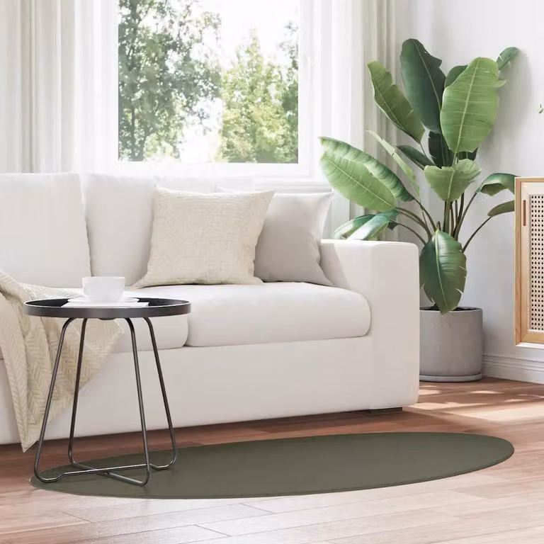 Tappeto moderno vidaXL HUARTE verde foresta in poliestere, lavabile e antiscivolo, L: 80 cm x P: 150 cm