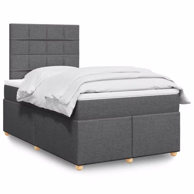 Letto Ibrido con Giroletto a Molle e Materasso vidaXL Grigio e Bianco L/P/H: 120 x 190 x 150,5 cm