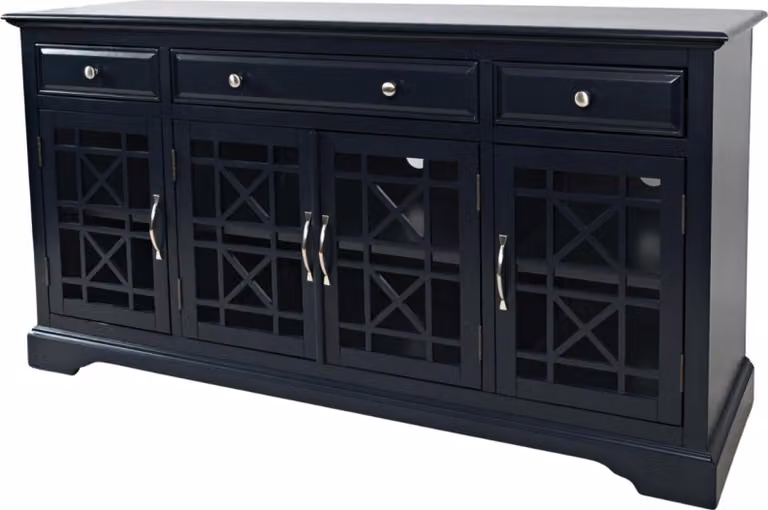 FURNLUX Credenza Avola Blu Navy e Argento 153cm / Colore principale: Blu / Dimensioni: 153 x 82 x 49 cm