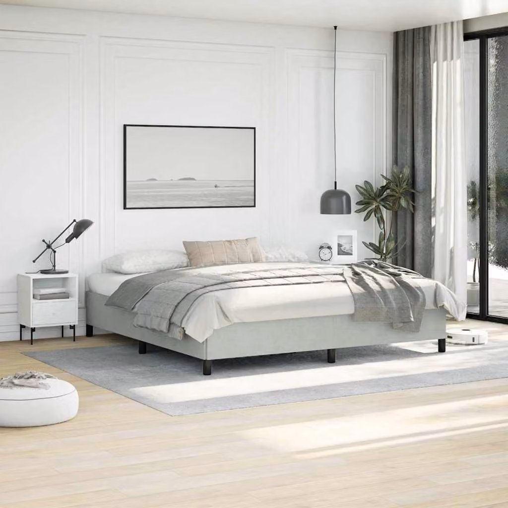 vidaXL Struttura letto matrimoniale imbottita in velluto Grigio L: 196 cm, P: 206 cm