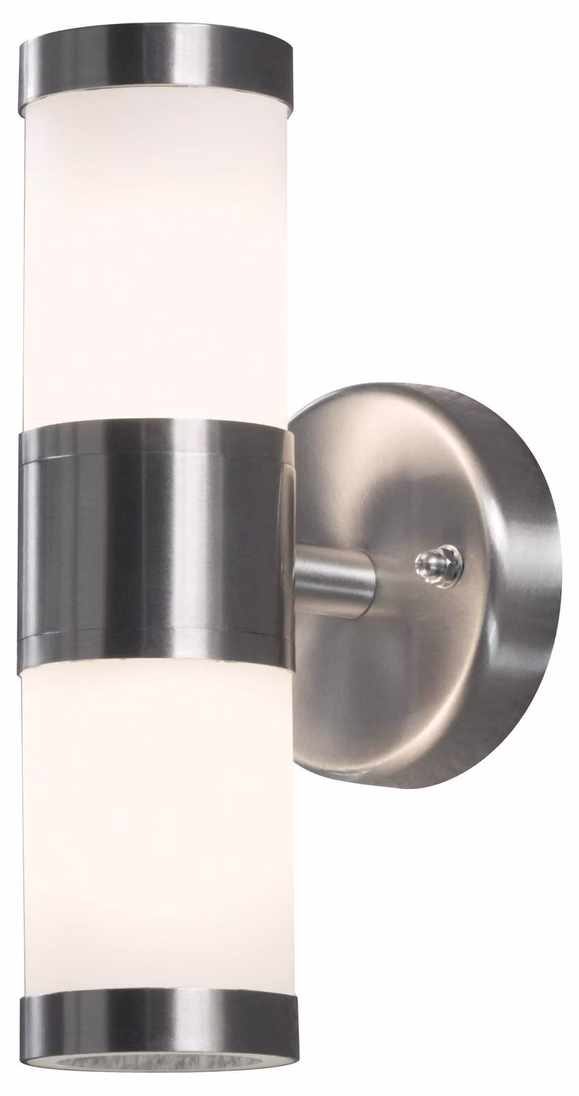 Lampada da parete Modena, acciaio inossidabile/vetro opalino, 2x25W, grado di protezione IP44, 23 cm