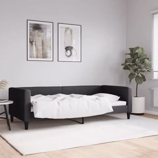 Letto da giorno moderno vidaXL in tessuto nero