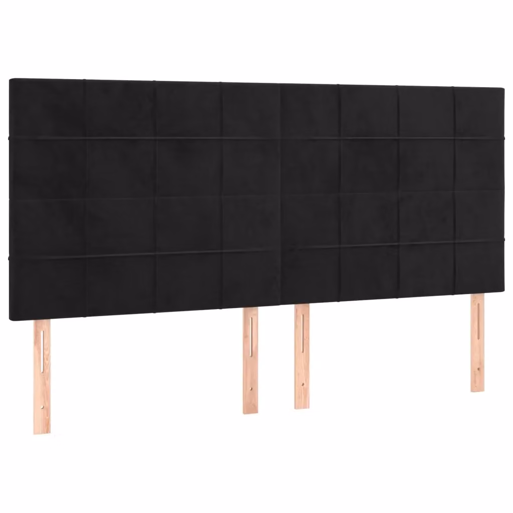 Testiera decorativa in velluto nero Design Mania L: 200 cm, P: 5 cm, H: 118/128 cm – 2