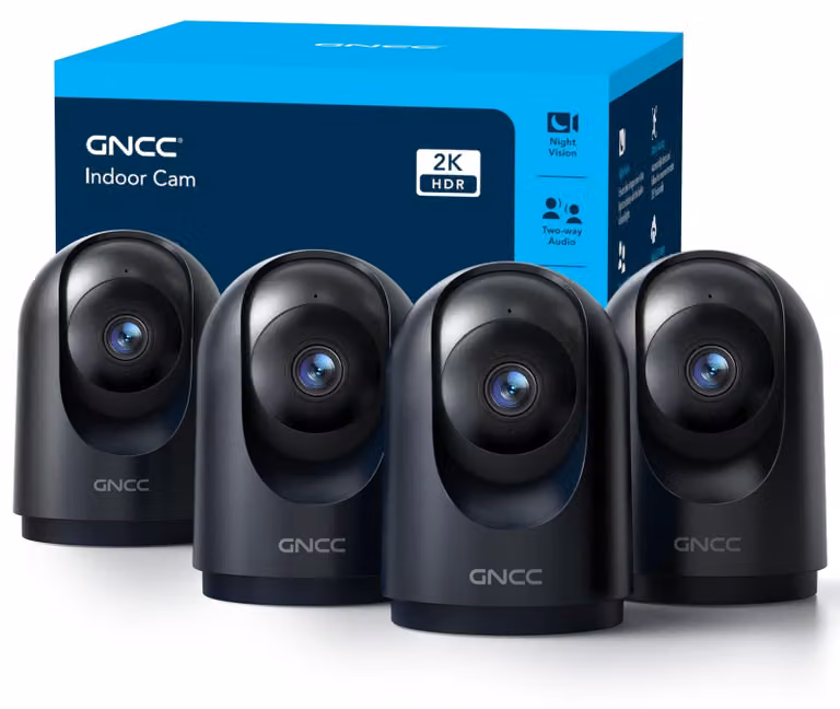 Telecamera di sicurezza interna 2K 3MP, con rotazione orizzontale e verticale, e connessione Wi-Fi a 2,4/5 GHz