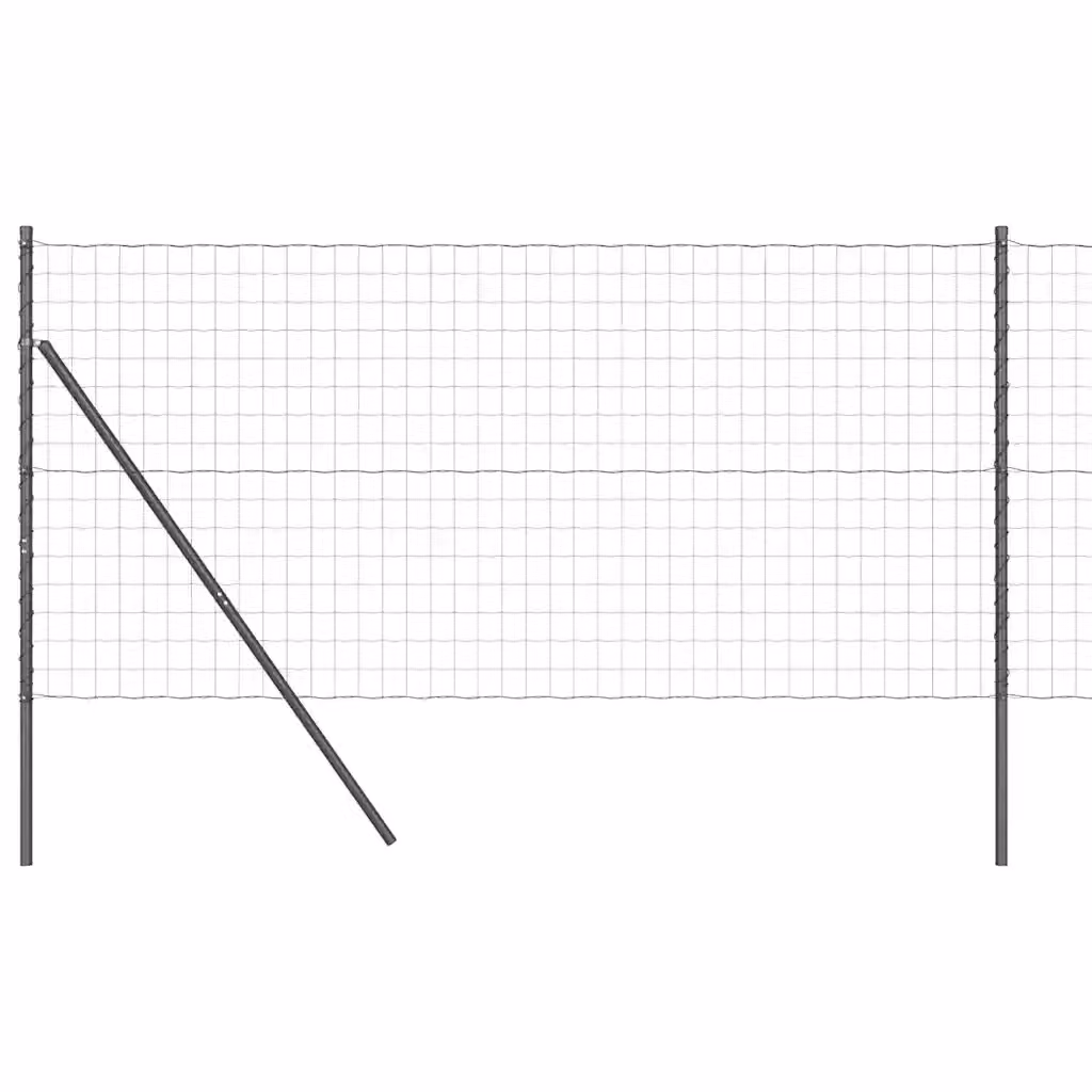 Recinzione in acciaio rivestita in PVC grigia vidaXL con fissaggio a terra, L: 25 m, H: 1,2 m – 2