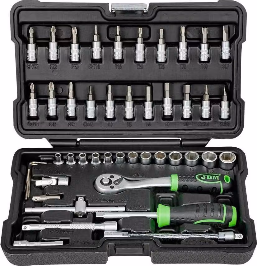 Set di chiavi e inserti JBM 54109, 46 pezzi, colore argento. Taglia unica