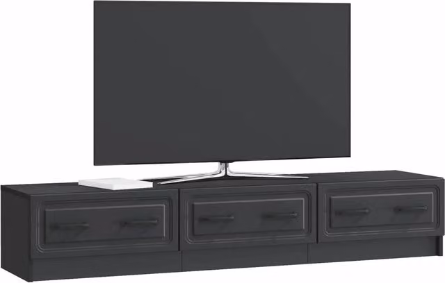 Mobile TV moderno Design In nero in MDF per soggiorno L: 147 cm, P: 34,5 cm, H: 27 cm