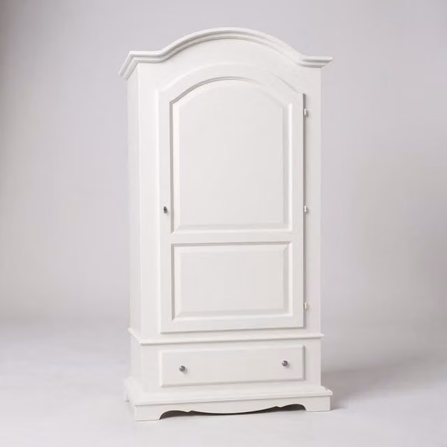 Armadio in legno stile shabby chic bianco con una porta Mobili 2G L/P/H: 96 x 56 x 196 cm