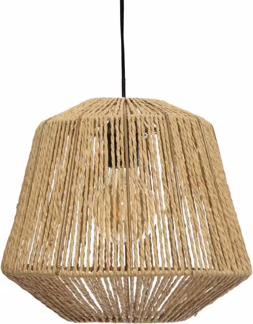 Lampadario a sospensione Atmosphera Createur d'interieur in rattan e cotone, stile etnico, marrone e beige, L/P/H: 30 x 30 x 26 cm
