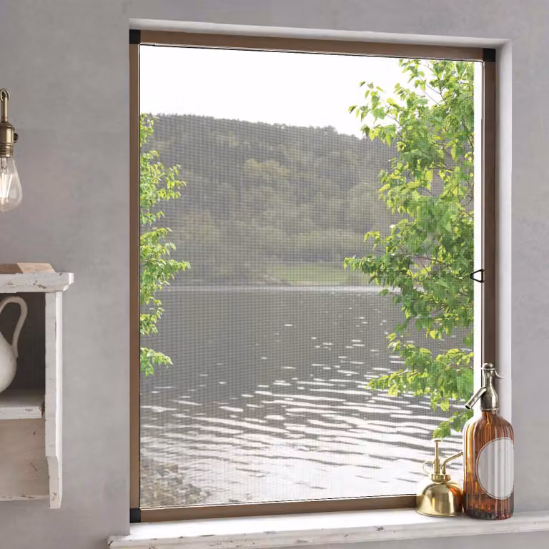 Zanzariera per finestre vidaXL Marrone L: 120 cm, H: 140 cm