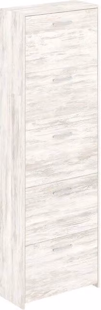 Kit Scarpiera Kitwood Bianco con Scomparti Basculanti H 173 x L 58 x P 25 cm