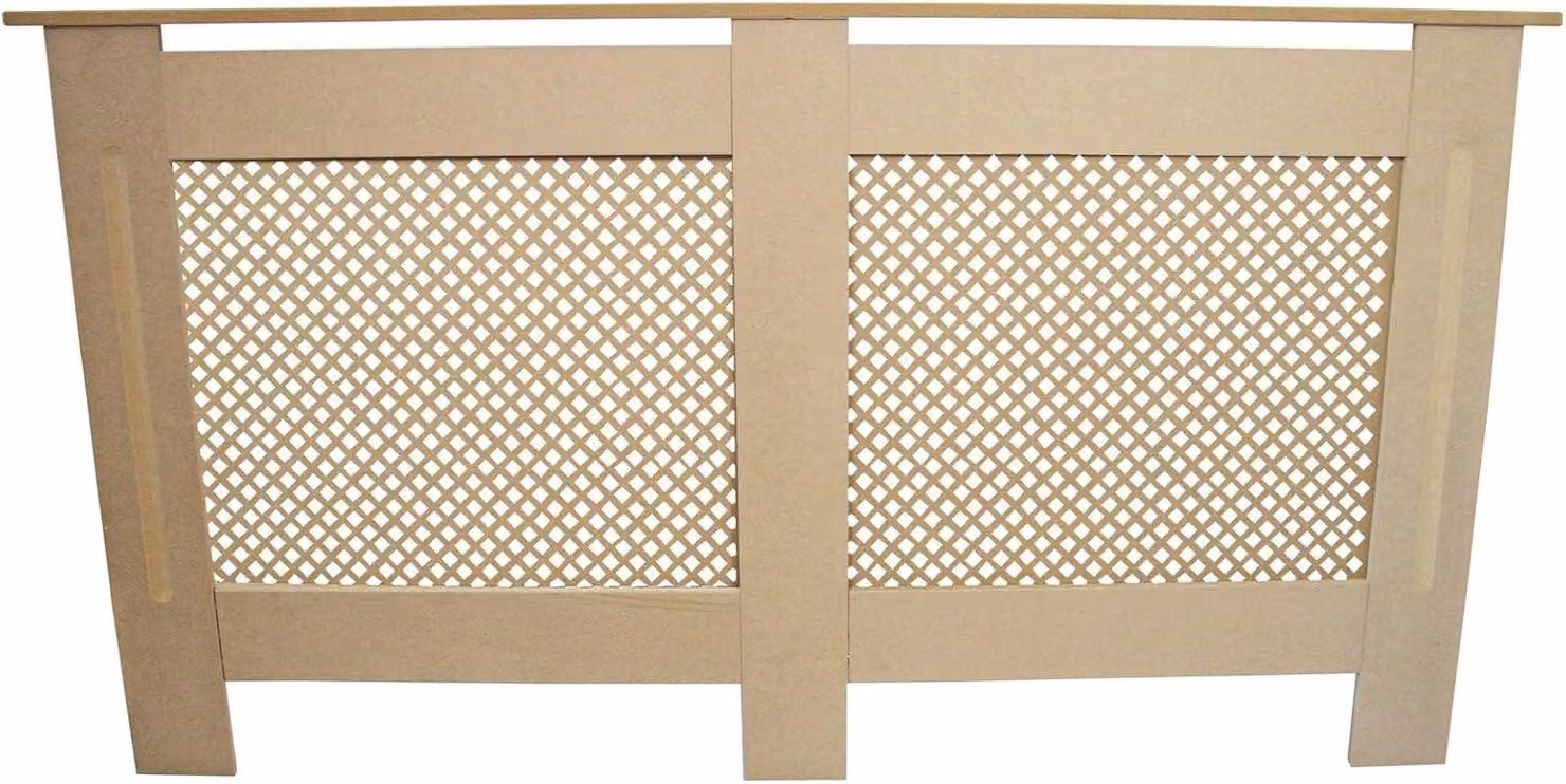 Copertura per radiatore in MDF, legno naturale, 1515 mm, con griglia, ideale per impianti di riscaldamento moderni